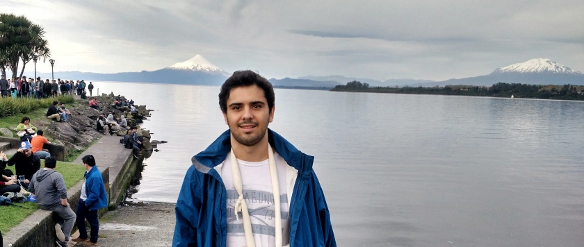 Vulcão Osorno (esqueda) e Vulcão Calbuco (direita) - e sim, eu estava com o braço quebrado!